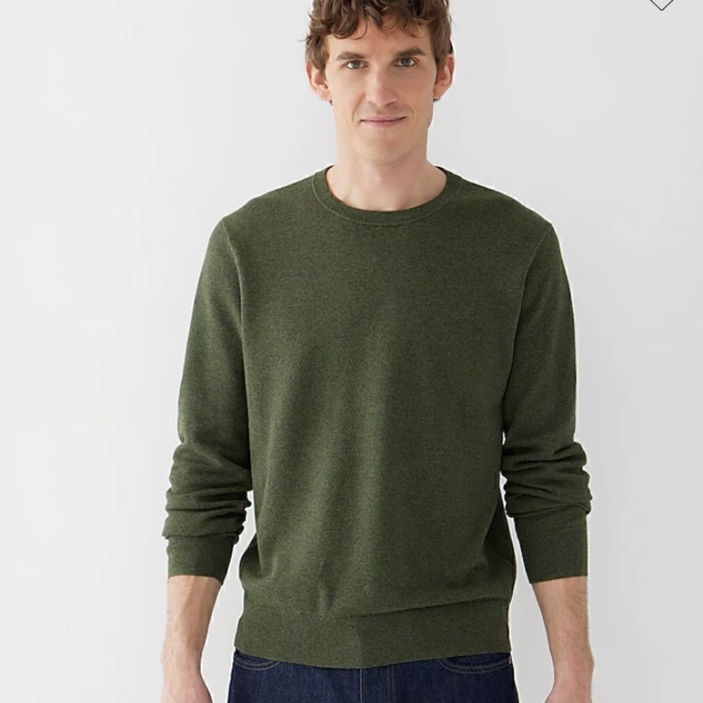 J.Crew Cotton piqué-stitch crewneck sweater